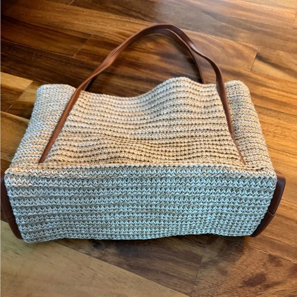 CE Woven Straw Tote Bag Crotchet Bag - Picture 4 of 5